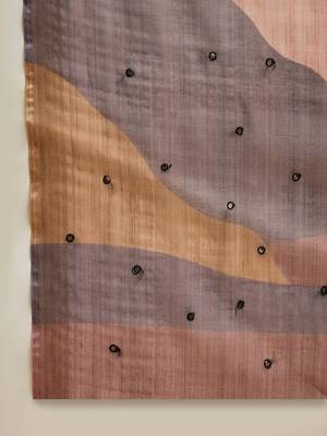 Brown cotton silk blend printed saree with unstitched blouse piece 5