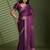 Wine silk satin embellished saree with unstitched blouse piece