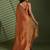Rust silk chiffon embellished saree with unstitched blouse piece
