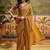 Mustard chiffon bandhni saree with unstitched blouse piece