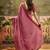 Pink chiffon bandhni saree with unstitched blouse piece