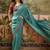 Rama chiffon bandhni saree with unstitched blouse piece