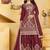 Maroon crepe silk sequence embroidered sharara suit