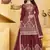 Maroon crepe silk sequence embroidered sharara suit
