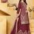 Maroon crepe silk sequence embroidered sharara suit