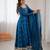 Blue Anarkali Gown Suit Set With Dupatta