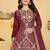 Maroon crepe silk sequence embroidered sharara suit
