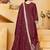 Maroon crepe silk sequence embroidered sharara suit