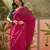 Rani neon chiffon embroidered saree with unstitched blouse piece