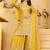Yellow crepe silk sequence embroidered sharara suit