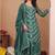 Sea green chinon silk sequence embroidered sharara suit