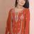 Rust orange georgette sequence embroidered sharara suit