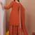 Rust orange georgette sequence embroidered sharara suit