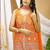 Orange georgette sequence embroidered sharara suit