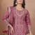 Onion pink crepe silk sequence embroidered sharara suit