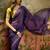 Purple chiffon embeoidered saree with unstitched blouse piece