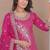 Pink crepe silk sequence embroidered sharara suit