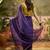 Purple chiffon embeoidered saree with unstitched blouse piece