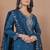 Royal blue vichitra silk sequence embroidered sharara suit