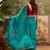Rama chiffon embeoidered saree with unstitched blouse piece