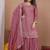 Onion pink chinon silk sequence embroidered sharara suit
