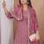 Onion pink chinon silk sequence embroidered sharara suit