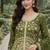 Mehendi chinon silk sequence embroidered sharara suit