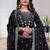 Black chinon silk sequence embroidered sharara suit