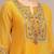 Yellow Cotton Silk Embroidery Sequence Work Kurta Pant Dupatta Set 