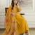Yellow  Silk blend  Embroidery Sequence Work Kurta Pant Dupatta Set 
