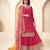 pink Art Silk Embroidery Sequence Work Kurta Palazzo Dupatta For Women