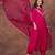 Women's pink embroidered rayon kurta pant set with organza dupatta for festive & party wear