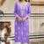 Women's lavender embroidered rayon straight kurta with schiffli pants set for casual & festive wear