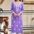 Women's lavender embroidered rayon straight kurta with schiffli pants set for casual & festive wear