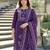 Women's deep purple printed straight muslin kurta pant set with dupatta for festive & ethnic wear