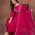 Women's pink embroidered rayon kurta pant set with organza dupatta for festive & party wear