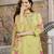 Women's yellow chanderi floral printed kurta pant set with dupatta for summer festive wear