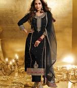 Black Georgette Embroidery Sequence Work Kurta Pant Dupatta For Women