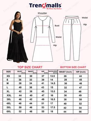 Black Georgette Beads Embroidery Sequence Work Kurta Sharara Dupatta Set 6