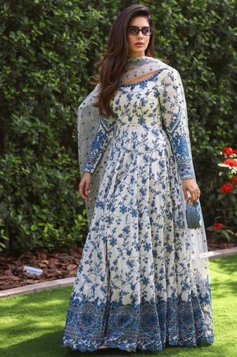 Skyburds embroidery sequence full stitched anarkali gown
