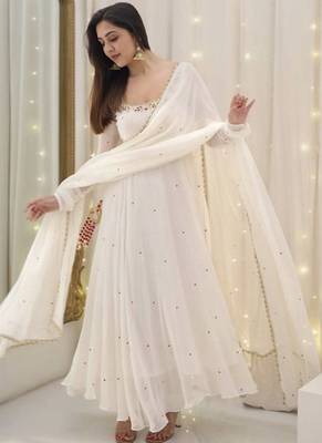 Whiteburds embroidery sequence anarkali gown 1