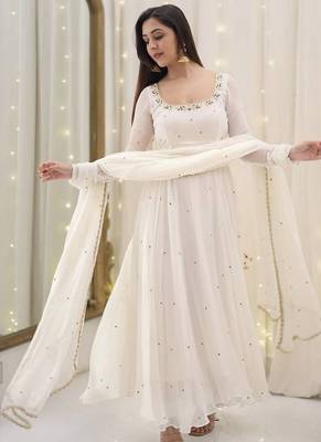 Whiteburds embroidery sequence anarkali gown 2