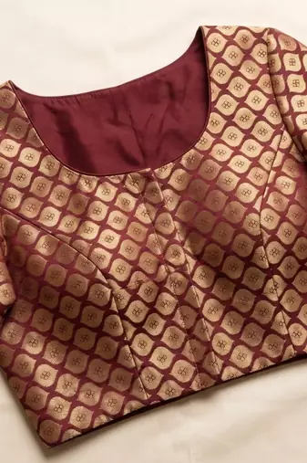 Baby pink silk blend banarasi jaquard designer saree with blouse