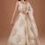 Off-White Floral Print and Subtle Zari A-Line Lehenga with Round Neck Blouse