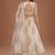 Off-White Floral Print and Subtle Zari A-Line Lehenga with Round Neck Blouse