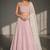 Light Pink Sequin A-Line Lehenga Choli with Mirror Work and Square Neck Blouse