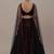 Maroon and Black Vertical Sequin Embroidered A-Line Lehenga with Cape Sleeve Blouse