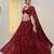 Dark Red All-over Sequin Circular Lehenga with Sweetheart Neck Blouse