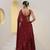 Dark Red All-over Sequin Circular Lehenga with Sweetheart Neck Blouse