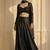 Black All-over Sequin Work Straight Cut Lehenga with Full Sleeve Blouse